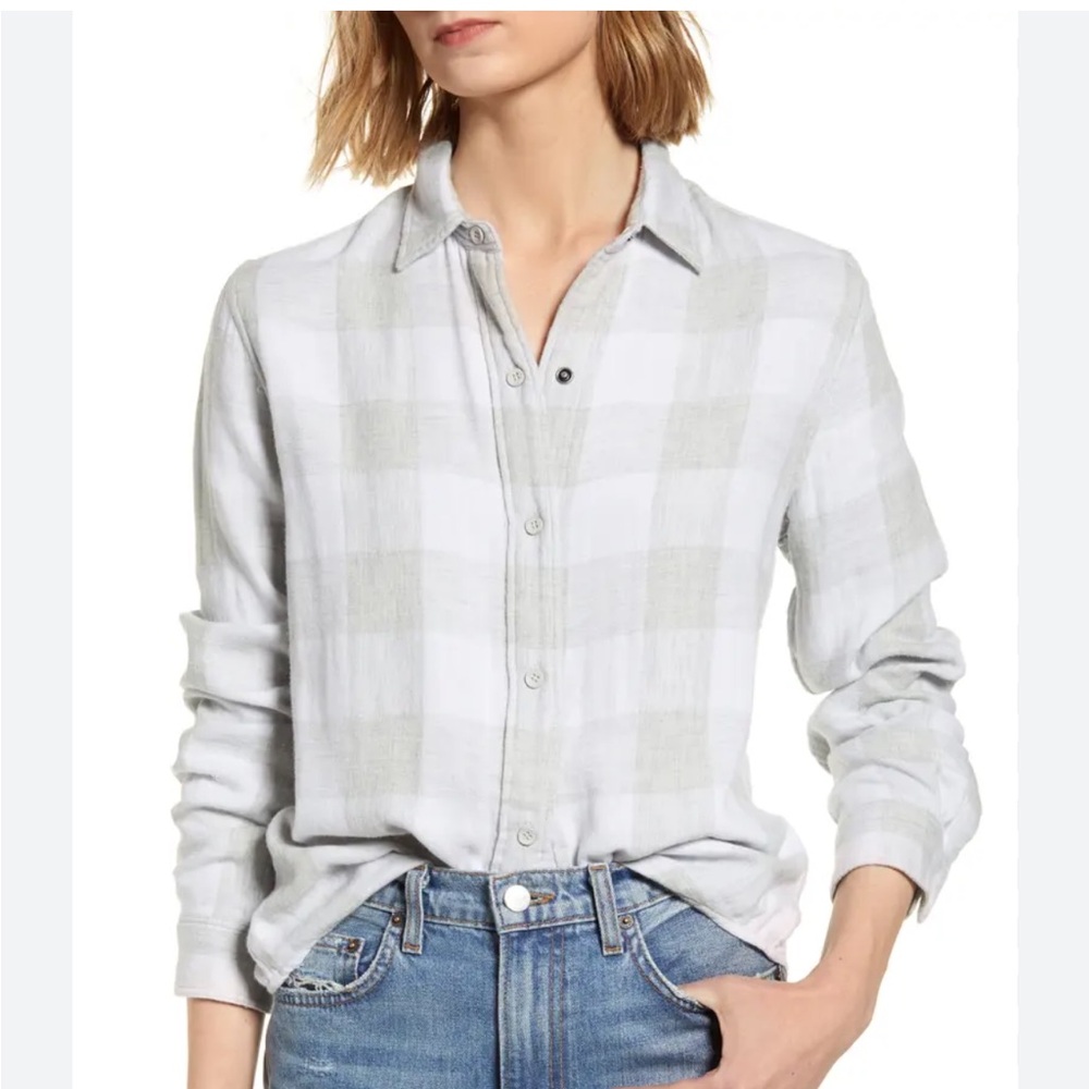 Faherty Belmar Reversible Shirt Grey Small Button Up Collared Small